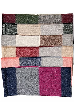 Pack of 12 Pcs Assorted Color Multi-Tone Infinity Scarves