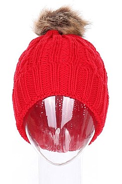Pack of 12 (pieces) Assorted Fashionable Pompom Crochet Beanies FM-HT416
