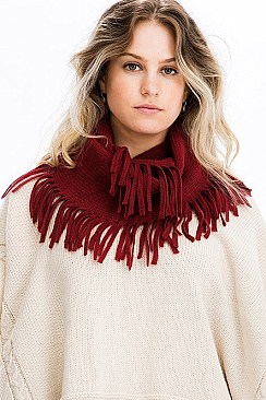 Pack of 12 Pcs Assorted Color Fringe Infinity Scarves