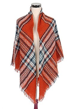 Plaid Pattern Oversized Blanket Scarves FM-AS216BS