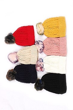 Pack of 12 (pieces) Assorted Pom Pom Crochet Beanies FM-HT732