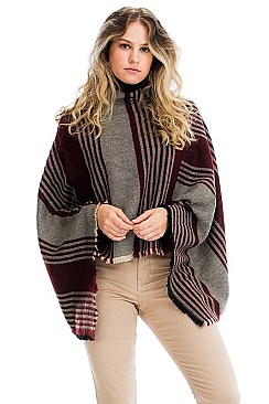 STYLISH STRIPED PONCHO