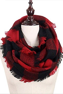 A Dozen Plaid Pattern Infinity Scarves