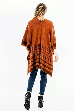 HALF A DOZEN DETAILED STRIPE PONCHO