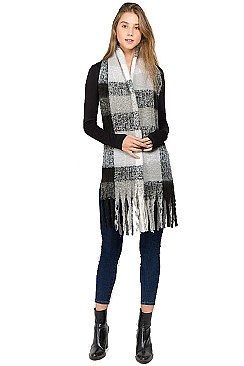 Pack of 12 (pieces) Assorted Plaid Pattern Scarves FM-AS214NP
