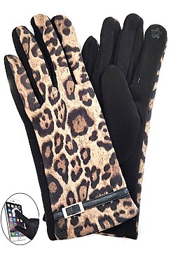 Leopard Pattern Touch Screen Gloves