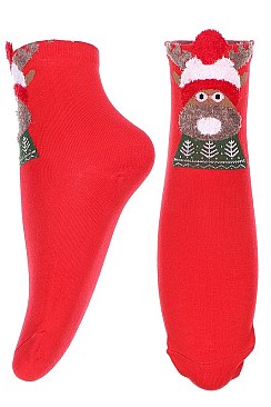 Pack of (12 Pieces) Assorted  Christmas Theme Socks FM-CSK6963