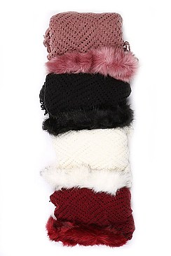 Pack of 4 (pieces) Assorted Faux Fur Collar Fringe Poncho FM-AV234DC