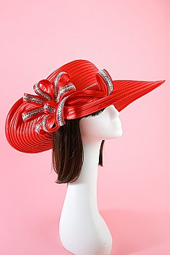 ASYMMETRICAL BRIM LOOPED RHINESTONE HAT