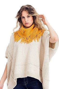 Pack of 12 Pcs Assorted Color Fringe Infinity Scarves