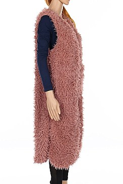 Stylish Soft Fur Long-line Vest FM-MSF2605