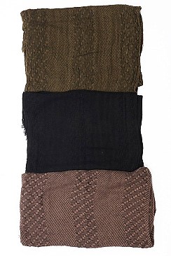 Pack of 12 (pieces) Assorted Woven Fringe Scarves FM-AS204AS