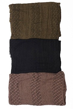 Pack of 12 (pieces) Assorted Woven Fringe Scarves FM-AS204AS