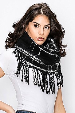 Plaid Pattern Infinity Scarf