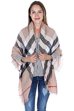 Plaid Pattern Over Sized Blanket Scarves FM-AO6060