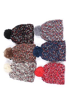 Pack of 12 Unisex Pom Pom Beanies