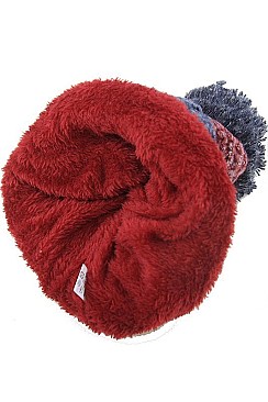 Stylish Fur Lining Pompom Beanies FM-AT224