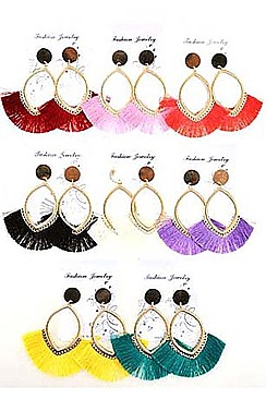 Pack of 12 (pieces) Assorted Tassel Dangle Earring FMDER3649