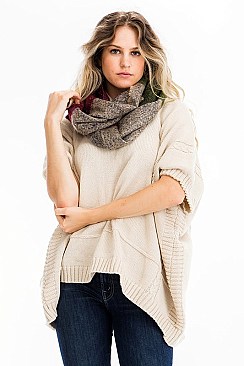 Pack of 12 Pcs Assorted Color Multi-Tone Infinity Scarves