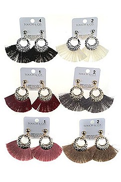 Pack of 12 (pieces) Assorted Tassel Dangle Earring FMANE4414