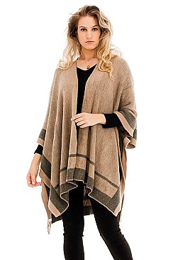 HALF A DOZEN DETAILED STRIPE PONCHO