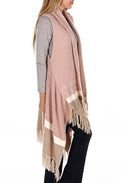 Pack of (6 Pieces) Assorted Color Stylish Fringe Cardigan FM-W102