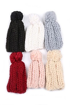Knitted Pompom Beanies