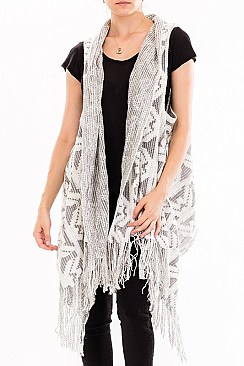 Pack of 6 pieces Fringe Knitted Longline Vest FM-WSF197