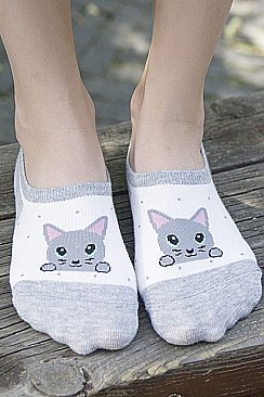 Pack of (12 Pieces) Assorted Cat Theme Socks FM-SO515