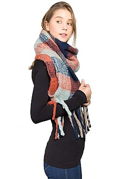 Pack of 12 (pieces) Assorted Plaid Pattern Scarves FM-AS214NP