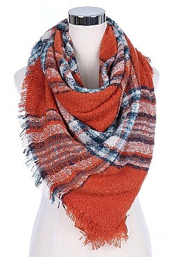 Plaid Pattern Oversized Blanket Scarves FM-AS216BS