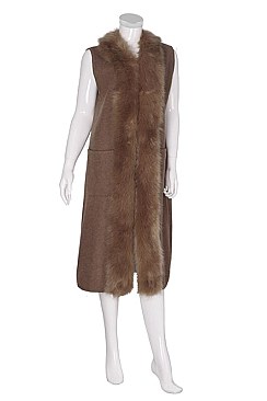 Elegant Soft Fur Collar Longline Vest