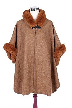 Fashionable Soft Fur Poncho FM-AV294