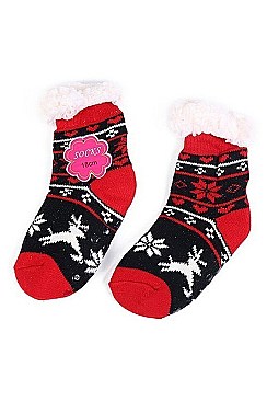Pack of (12 Pairs) Assorted Anti-Skid Winter Socks FM-MD83412