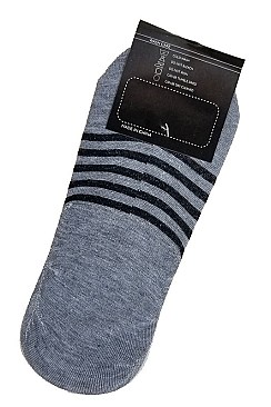 Pack of (12 Pieces) Assorted Striped Non-Slip Noshow Socks FM-GM134