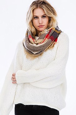 PACK OF 5 ASSORTED PLAID SCARVES