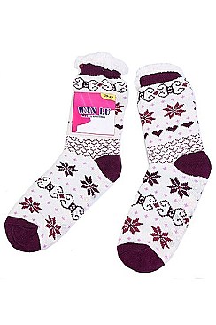 Pack of (12 Pieces) Anti-skid Winter Slipper Socks FM-MD8342