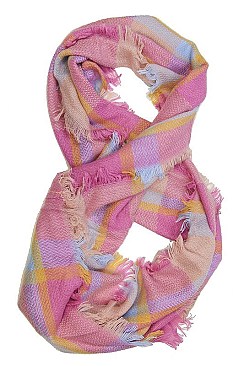 Pack of 12 pieces Stylish Multi Tone Plaid Pattern Infinity Scarves FM-NC4500