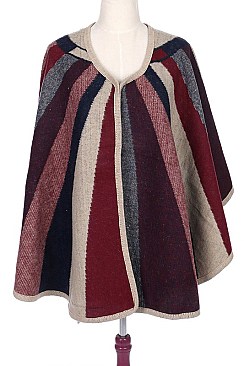 Pack of 6 (pieces) Assorted Stripe Pattern Poncho FM-PC7439