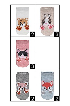 Pack of (12 Pieces) Assorted Animal Print Socks FM-ASK2152