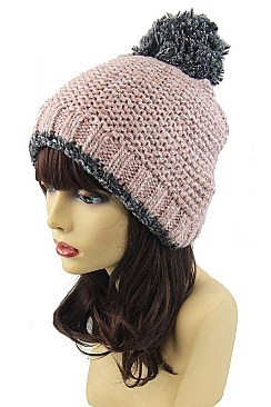 Stylish Fur Lining Pompom Beanies FM-AT224