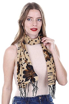 Pack of 12 Flower Leopard Scarves