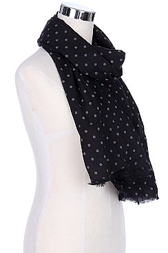 Pack of (12 Pieces) Assorted Trendy Polka Dot Print Scarves FM-SCFH8646