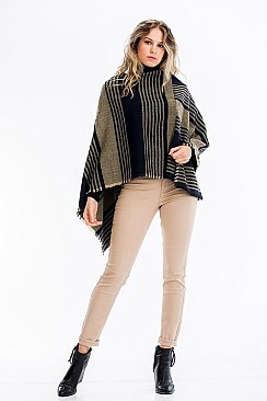STYLISH STRIPED PONCHO