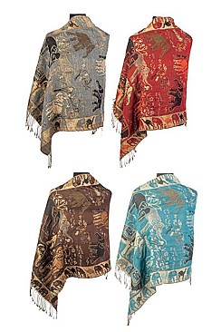 Pack of 12 (pieces) Assorted Pashmina Scarves Shawls FM-PM3222
