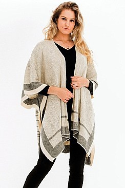 HALF A DOZEN DETAILED STRIPE PONCHO