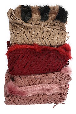 Fashionable Faux Fur Collar Fringe Vest FM-AV232