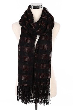 Pack of (12 Pieces ) Assorted Color Stylish Fringe Scarves FM-KCF002