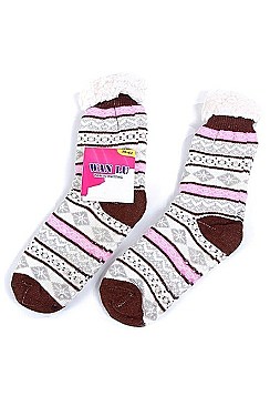 Pack of (12 Pieces) Anti-skid Winter Slipper Socks FM-MD8344