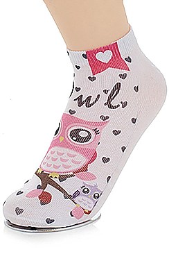 Pack of (12 Pieces) Assorted Owl Print Socks FM-ASK2133